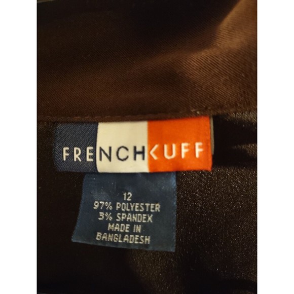 French Kuff Top Size 12 Brown Button down Collar Long Sleeve Thick - Picture 3 of 9